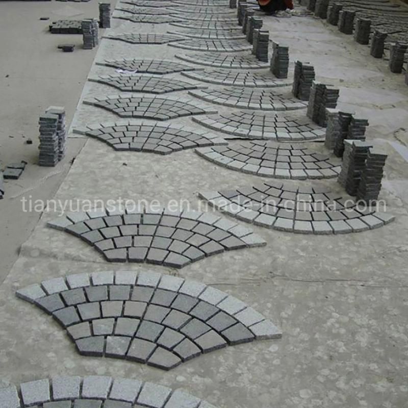Granite Cobblestone Paver Mats for Courtyard Pavement Stone