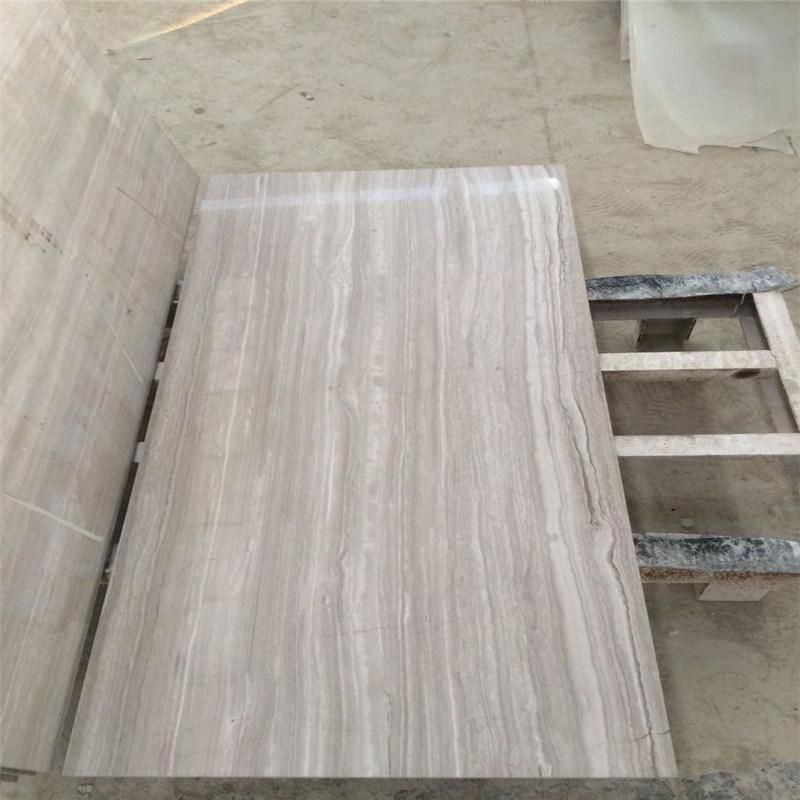 Popular Natural White Wood Marble Slab and Tile for Hotel Wall Floor Decorate