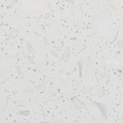 White Antique Terrazzo Tiles for Bathroom Living Room Stairs Floor