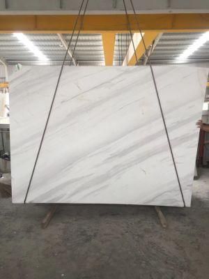 Volakas White 45 Degree Vein Marble Slab Book-Matched Tile