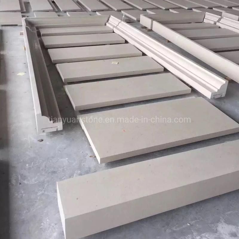 Elegant White Limestone Wall Cladding Tiles for Villa Outdoor Facade Decoration