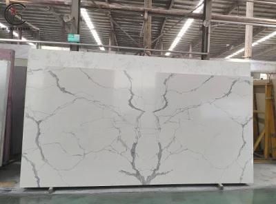 Latest Colors Cheap Price Calacatta Marble Looking Quartz Stone for Tops