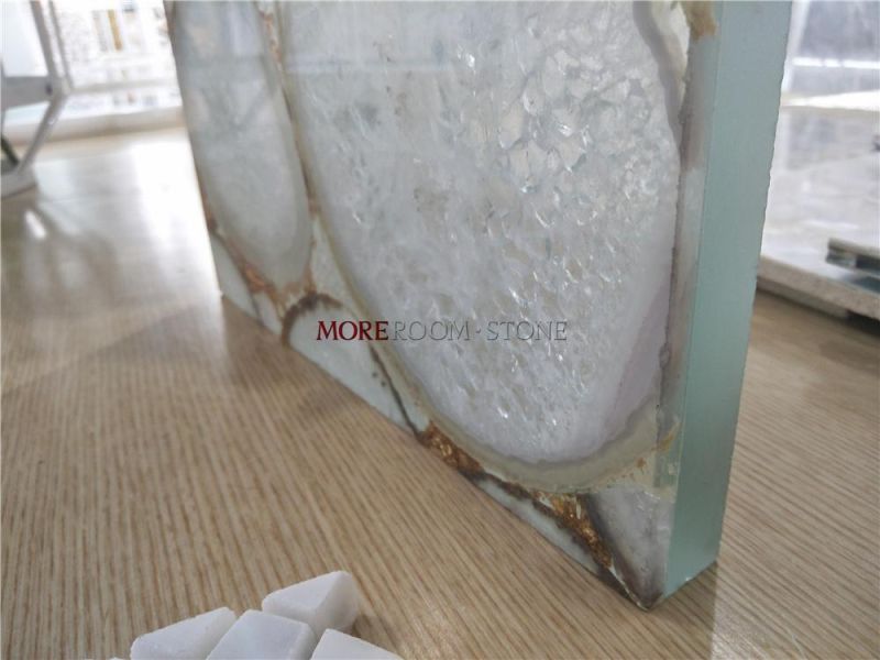 Translucent White Natural White Agate for Wall, Kitchen Countertop, Table Top Design