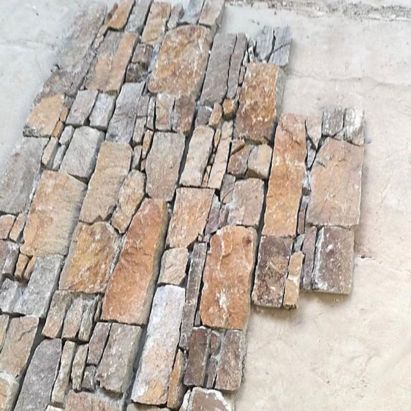 Rusty Slate Stone Natural Hand Split Cement Backing Cultural Stone Ledge Stone Veneer