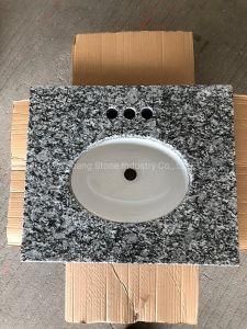 Chinese White Mist Vanity Tops with Ceramic Sinks