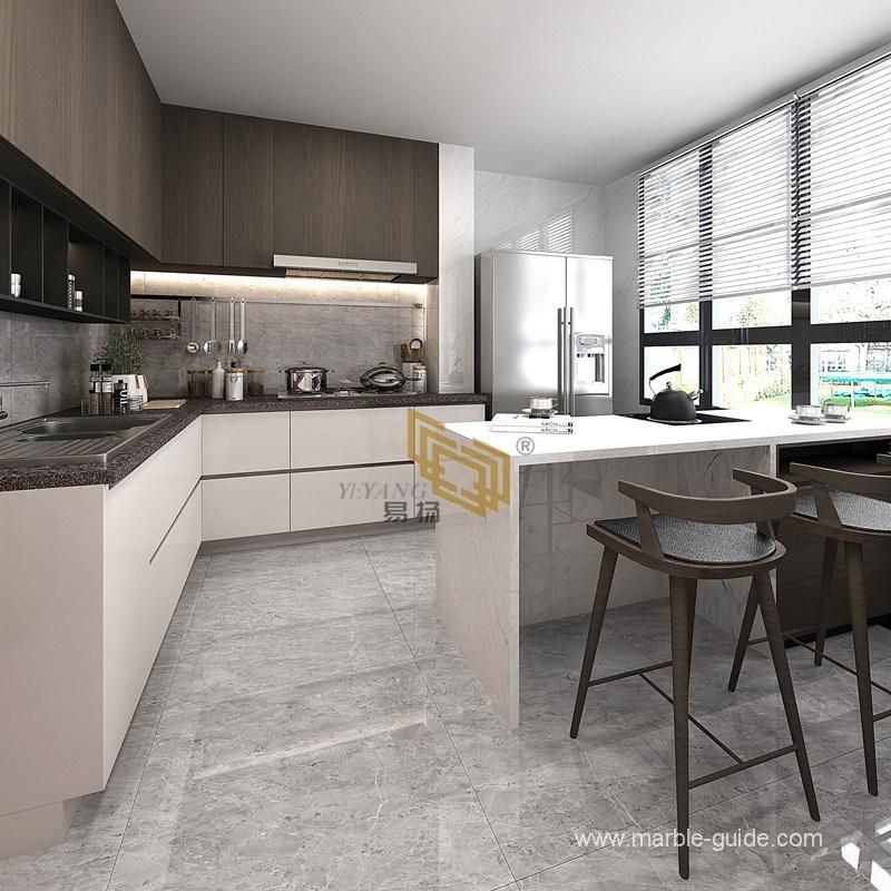 Artificial Marble Grey Sintered Stone Thin Slab for Home/Interior/Decoration/Countertop Kitchen/Bathroom