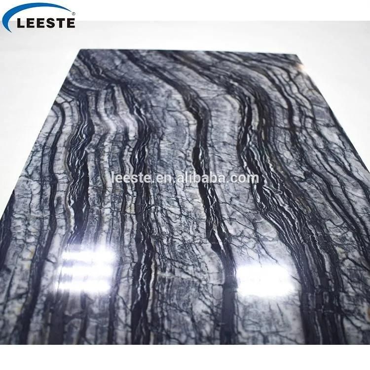 Cheap Polished Black Serpeggiante Ancient Wood Grain Marble Slab