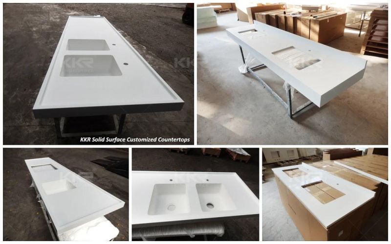 Home Decoration Artificial Marble Solid Surface Corian Precut Kitchen Countertop