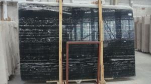 Silver White Dragon Black Marble Slabs