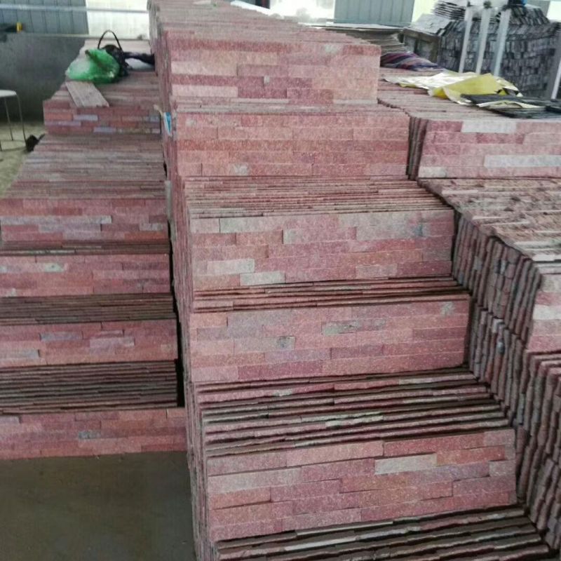 Building Material Natural Slate Quartz Stone Pink Cultured Stone on House
