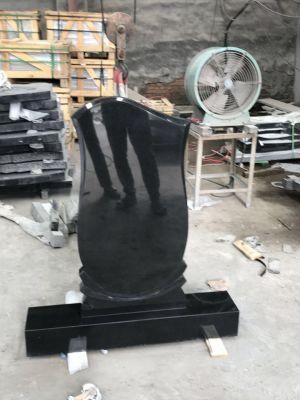 Hande Carved Shanxi Black Granite Headstone/Gravestones