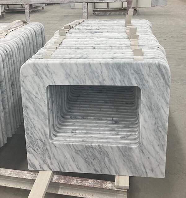 Honed Italian Bianco Carrara White Marble Single Bathroom Vanity Top