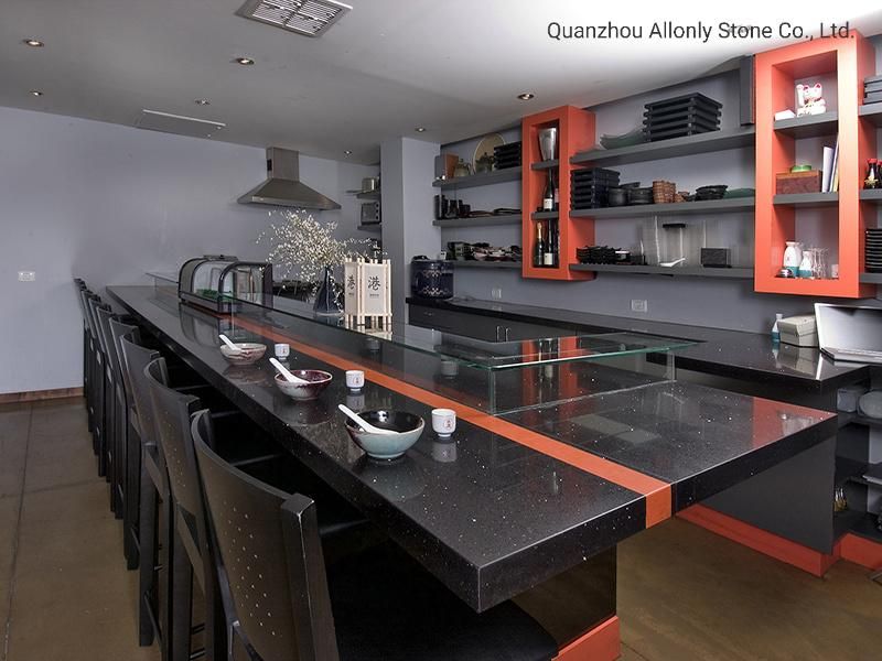 Wholesale Black Quartz Stone Solid Surface Kitchen Countertop Price