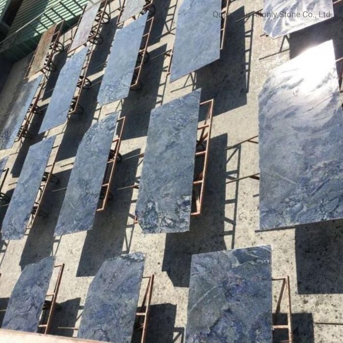 Luxury Villa Design Brazilian Sodalite Blue Granite Kitchen Countertop