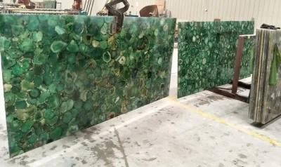 Gemstone Backlit Slab Green Agate Translucent Onyx Glass Panel Wall Decor