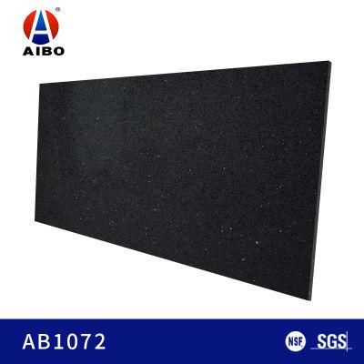 Eco-Friendly Black Big Grain Marble Look Stone Quartz Surface