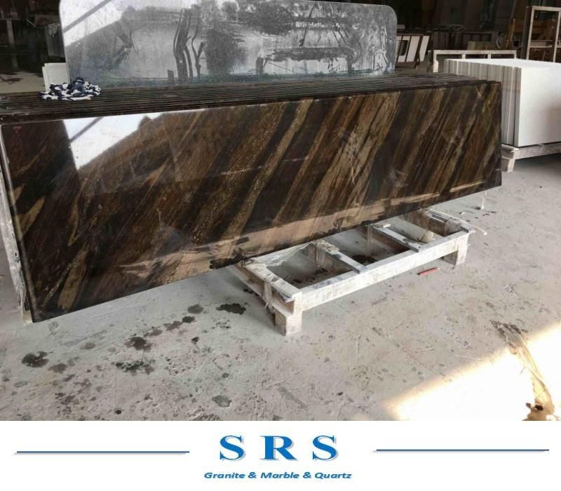 Polished Quicksand Brown Granite for Wall/Floor Tiles/Countertops/Vanity Tops