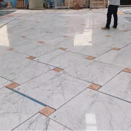 White Mink Marble Grey Bianco Carrara White Polished Slabs Cut-to-Size Tiles for Flooring and Wall