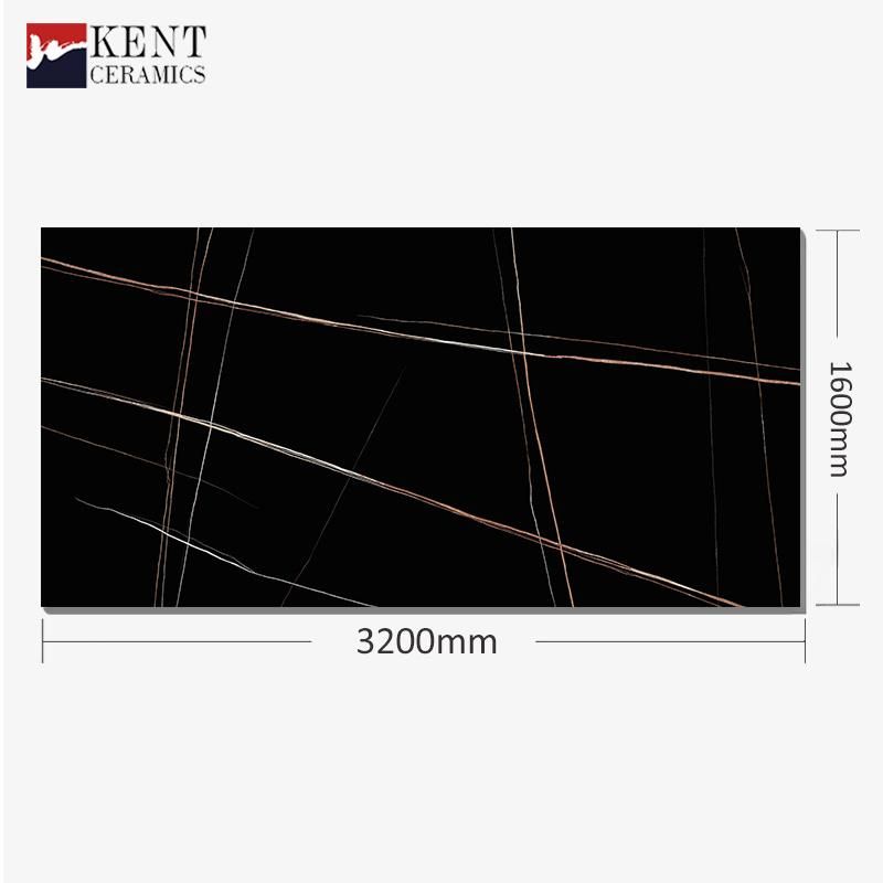 1600*32000mm Black Solid Surface Stone Countertops for Bathroom Vanity