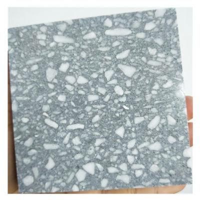 High Quality Cement Terrazzo Stone Light Gray Big Grain Polished Floor Tile Mall Project