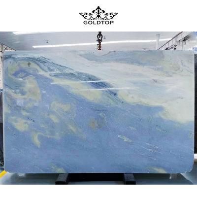 Natural Stone Polished Indoor Decoration Blue Sky Slab Blue Granite for Tiles Countertop