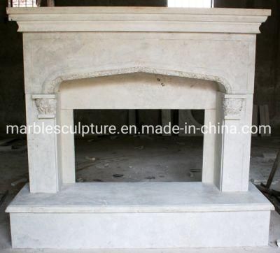 Simple Style Cheap Price Home Decoration White Marble Fireplace (SYMF-053)