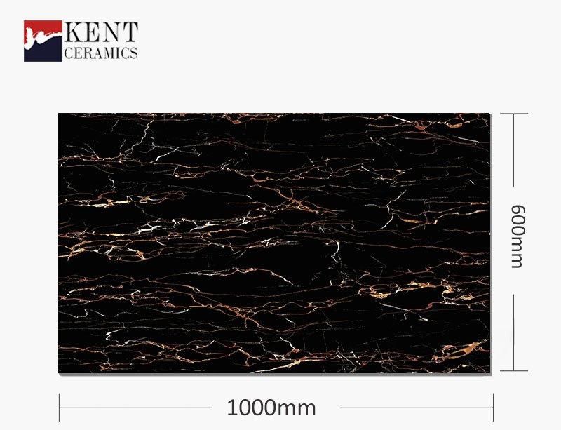 Black and Gold Classic Design 600*1000mm Countertop Wall Slab
