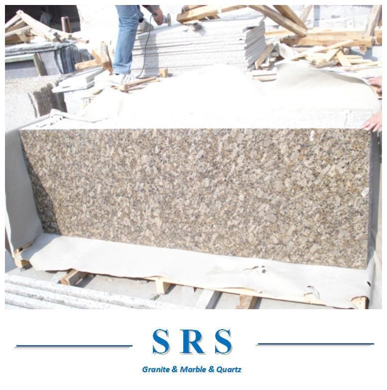 Giallo Fiorito Yellow Granite Slab for Countertop/Kitchen Top with Backsplash