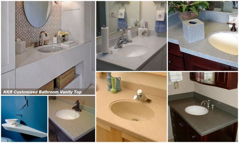 Vavious Shapes Solid Surface Polystone Bathroom Vanity Top