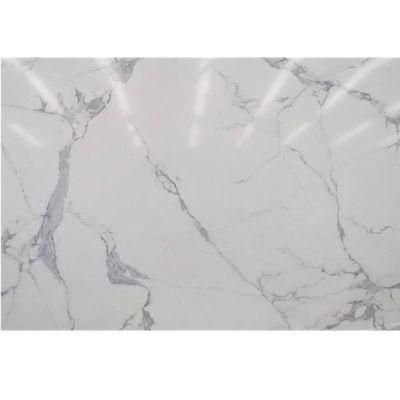 Cheap Calacatta Engineered Stone Slab Polished White Artificial Marble Countertop