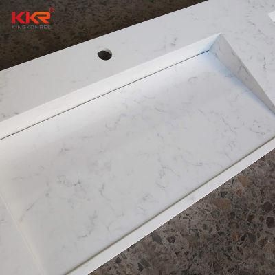 Carrara White Bathroom Countertop Solid Surface Marble Bath Vanity Top