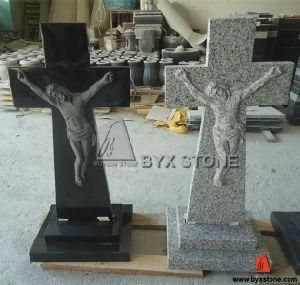 Granite Carved Jesus Cross Headstone / Tombstone for Europe