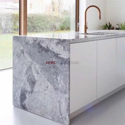 Armani Allure Silver Statuario Grey Grey Marble Kitchen Counterop