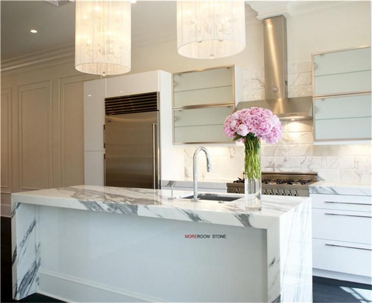 Lightweight Italy Calacatta Statuario White Natural Marble Kitchen Countertop with Aluminum Honeycomb