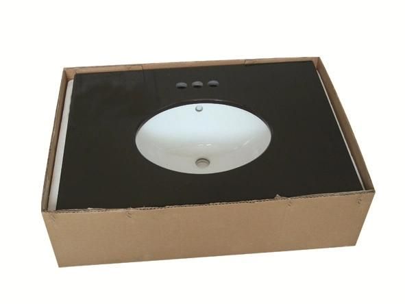 Polished Black Granite Vanity Tops with Cabinet for Bathroom