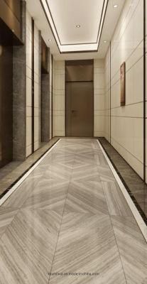 China Wooden White Marble Bookmatched Flooring Wall Tile