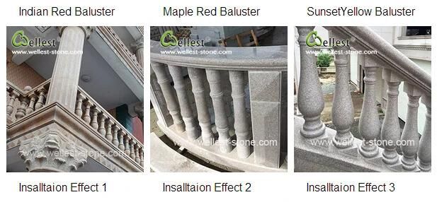 Natural Stone Red Granite Baluster for Porches and Staircases