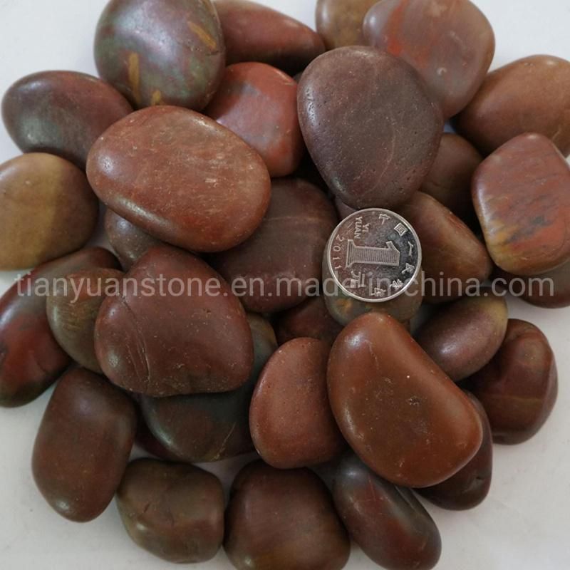Red/Amber/White/Tiger Stripe/Black Mixed Pebble River Stone Polished for Garden Landscape
