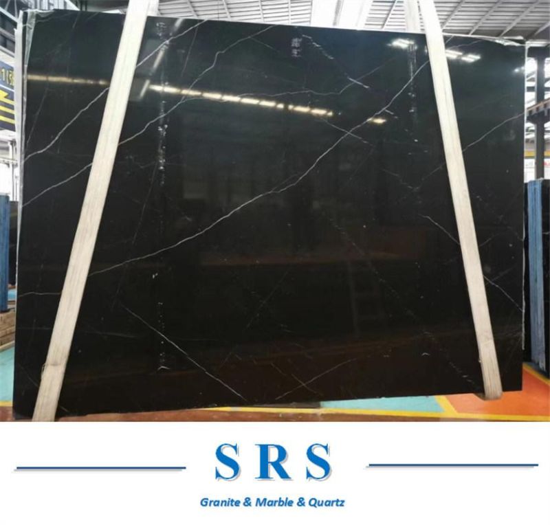 Buliding Material Black Nero Marquina Slab Marble for Kitchen/Bathroom/Wall/Floor Tile/Stair/Thread