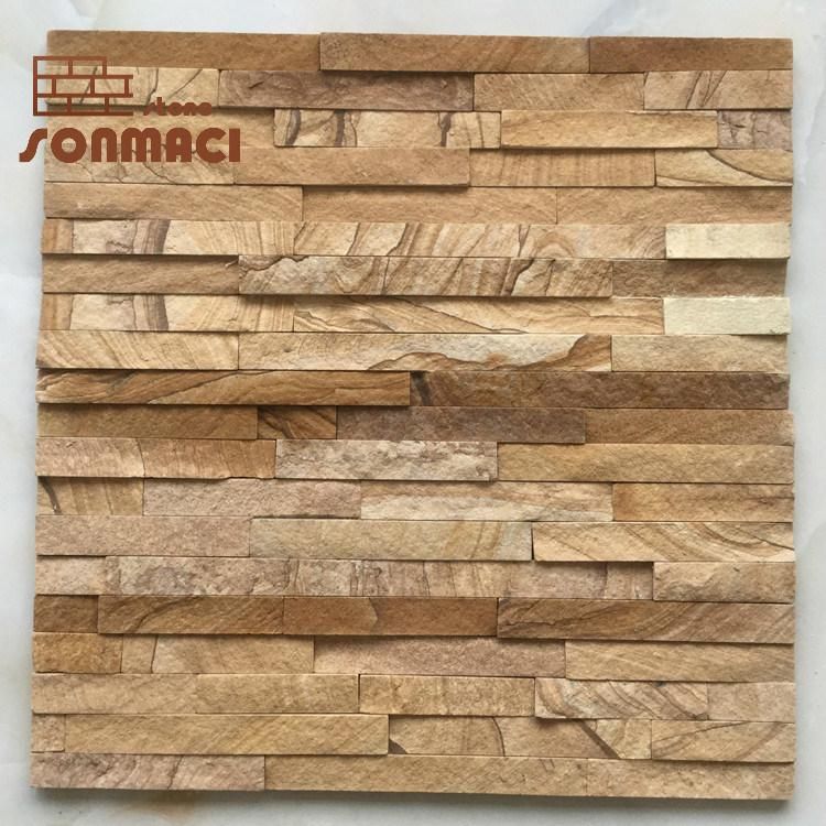 Hot Sale Natural Multicolor Slate 3D Walll Panel Tiles
