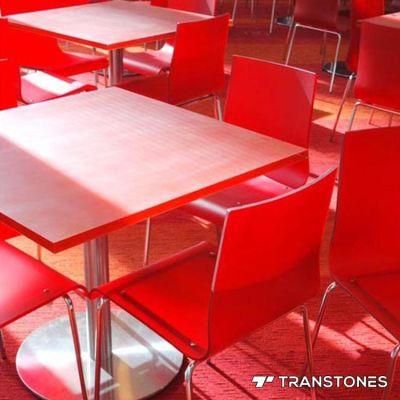 Red Translucent Solid Surface Acrylic Furniture Table and Chair