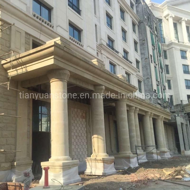 Natural Beige Yellow Sandstone Column for Architectural Building Project