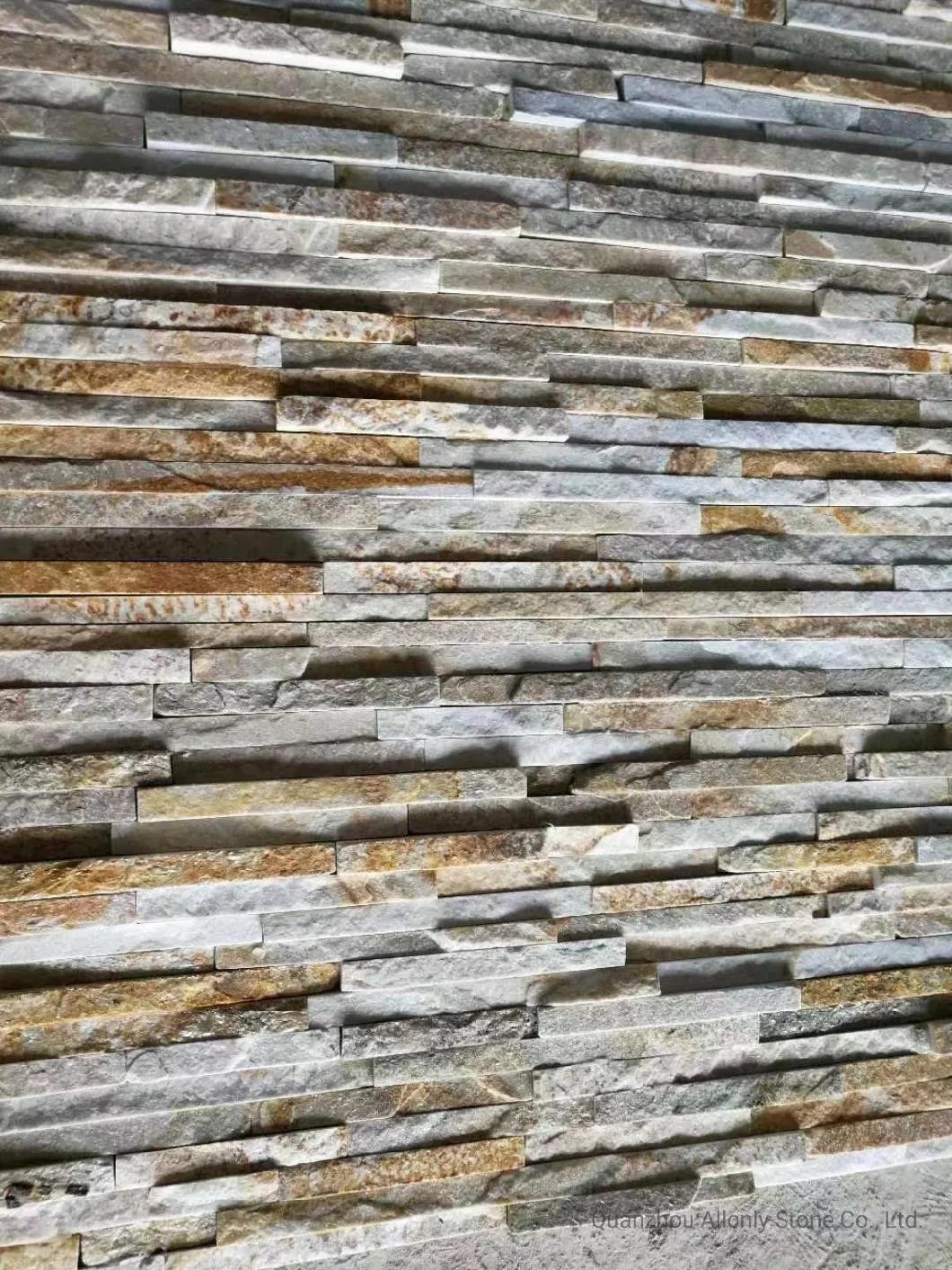 Wholesale Natural Ledgestone Black Slate Stacked Stone for Outdoor Wall Cladding