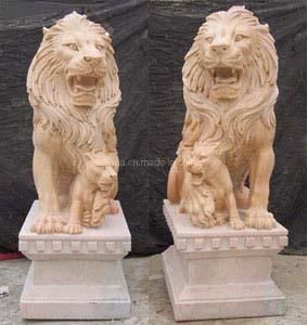 Natural Stone Delicate Sculpture Marble/Onyx/Granite Different Shape Yellow/White Exterior/Park/Square Decoration