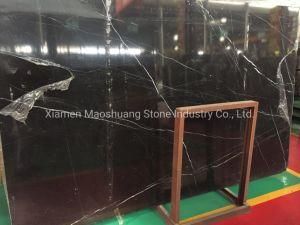 China Nero Marquina Black Marble Tile Countertop Slab