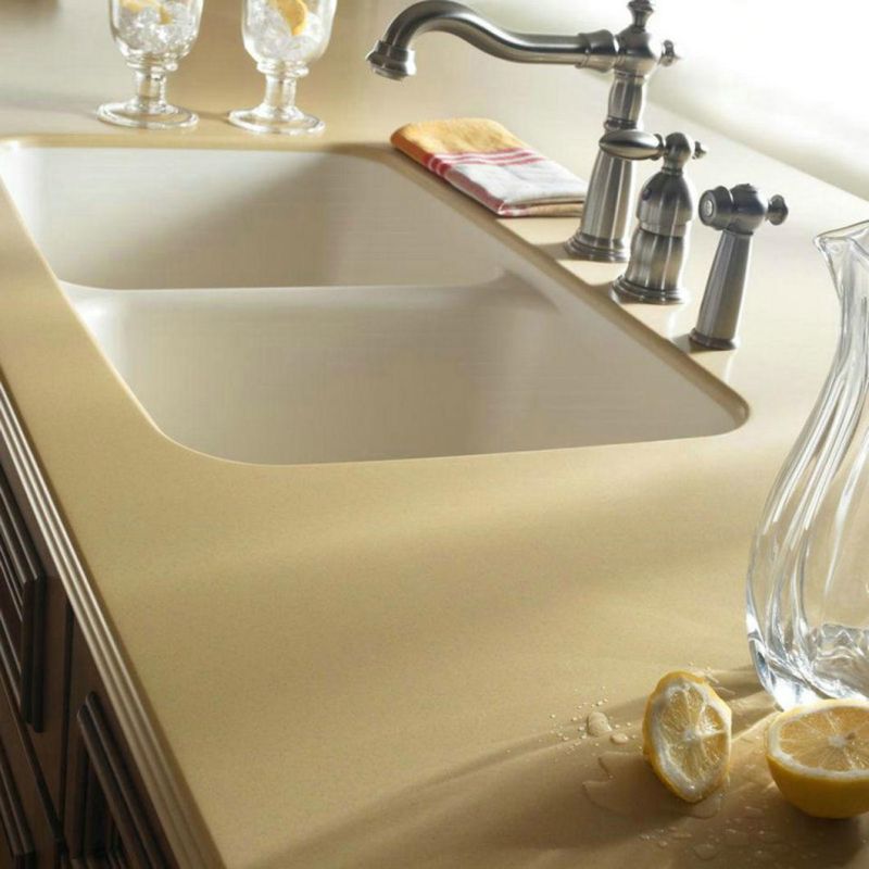 Discount Man Made Kitchen Worktops Stone Counter Tops Yellow Gold Quartz