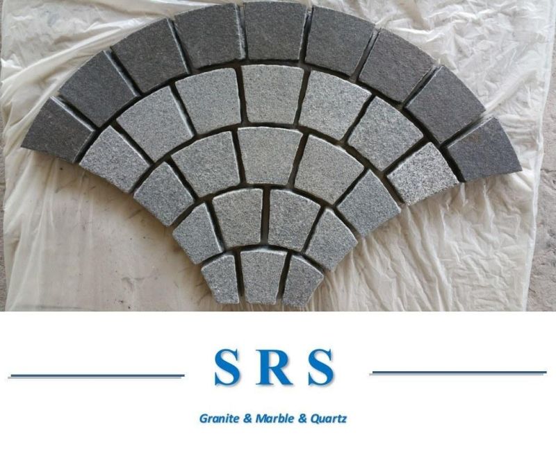 Natural G684 Granite Cube/Cobble/ Paving Stone on Mesh