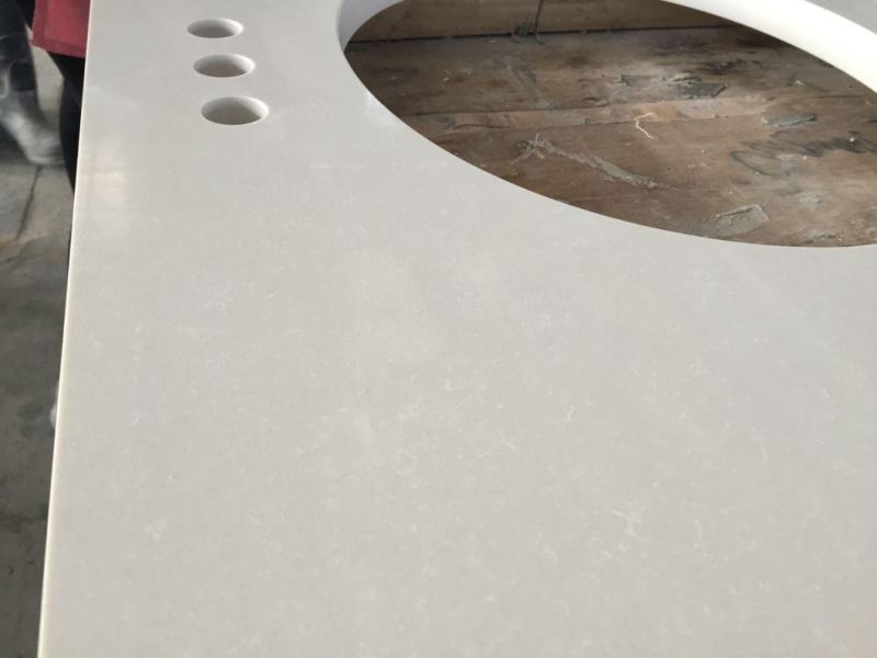 Artificial Marble Look Engineered White Quartz Stone Work Top