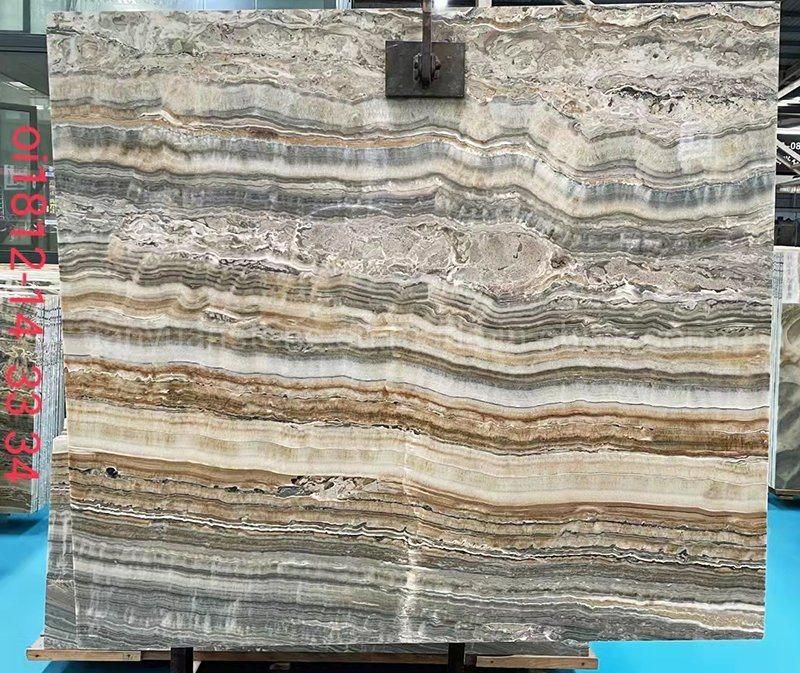 Popular Straight White Wooden Vein Onyx Jade Tiles for Floor, Wall