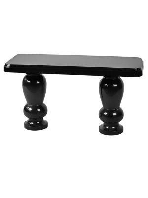 Black Granite Notch Shape Bench Headstone